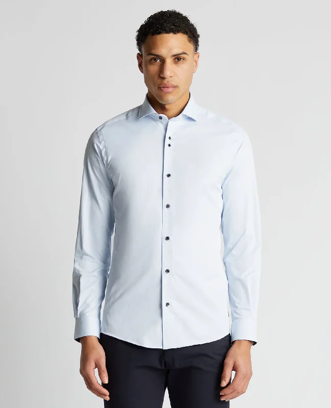 Tapered Fit Cotton-Blend Stretch Shirt