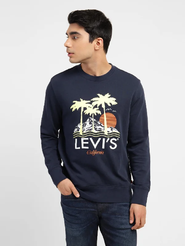 Stock Clearance Men's Graphic Print Crew Neck Sweatshirt