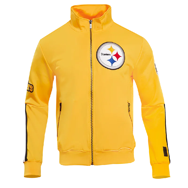 NFL PITTSBURGH STEELERS CLASSIC MEN'S DK TRACK JACKET (YELLOW/BLACK)