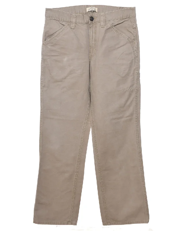 Exclusive Deal Beige Straight-Fit Trousers - W32 L31