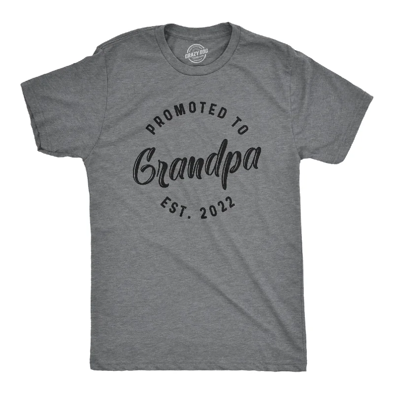 Weekend Specials to Relish Crazy Dog Mens Promoted To Grandpa 2024 2023 2022 Graphic T Shirt New Baby Family Tee