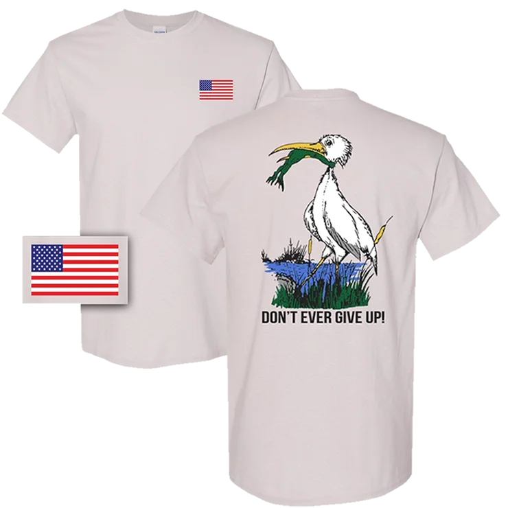 Buy Now DON'T EVER GIVE UP! Frog and Stork T-shirt