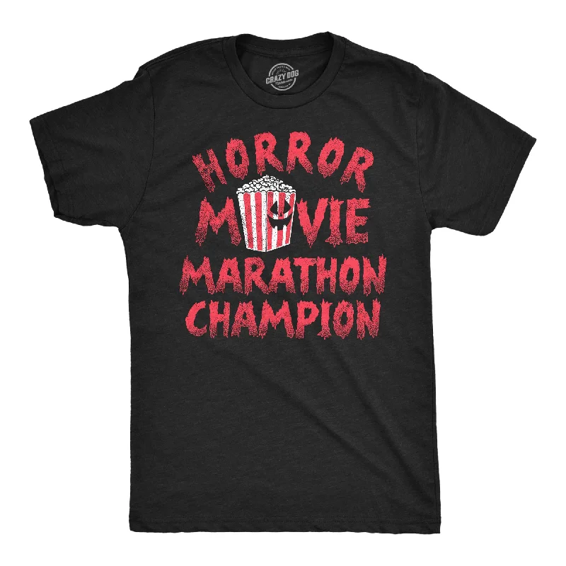 Discount Mania Horror Movie Marathon Champion Men's T Shirt