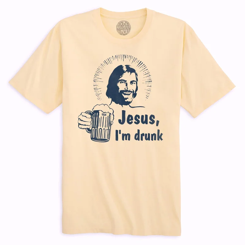 Shop and Save Jesus I'm Drunk Organic Cotton T-shirt