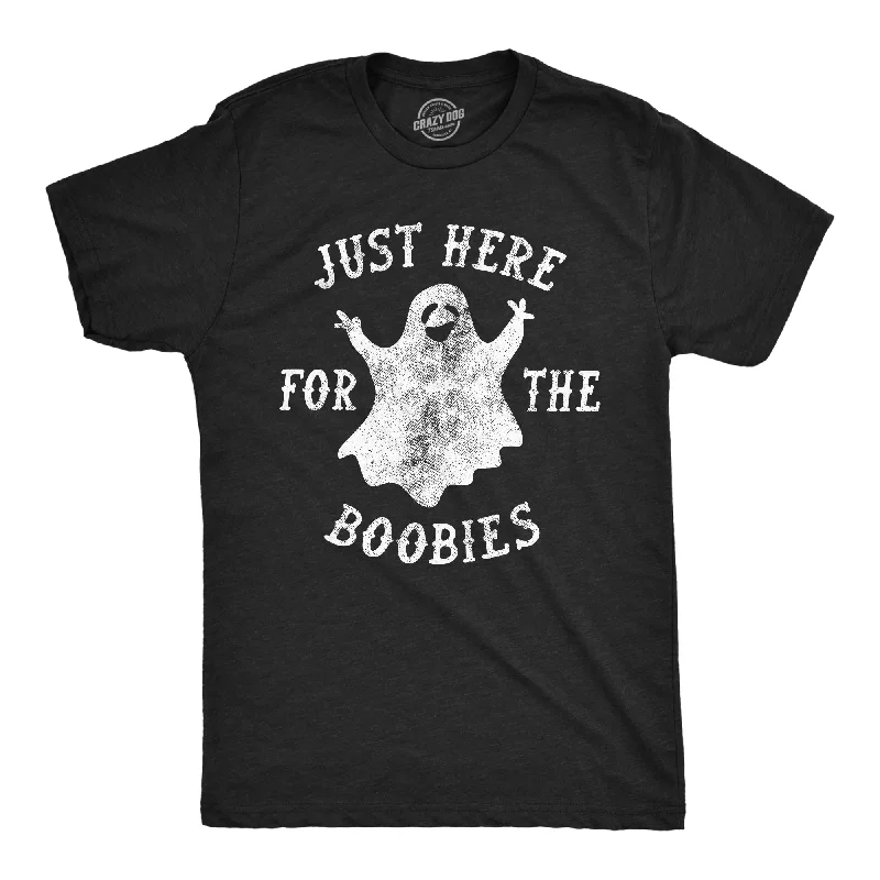 Can't Be Beat Just Here For The Boobies Ghost Men's T Shirt