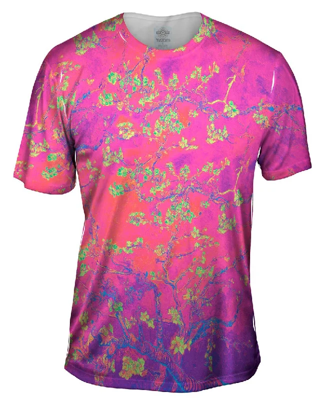 Unwind with Weekend Discounts Pop Art - "Van Gogh Blossoming Hot Pink Yellow" (1890)