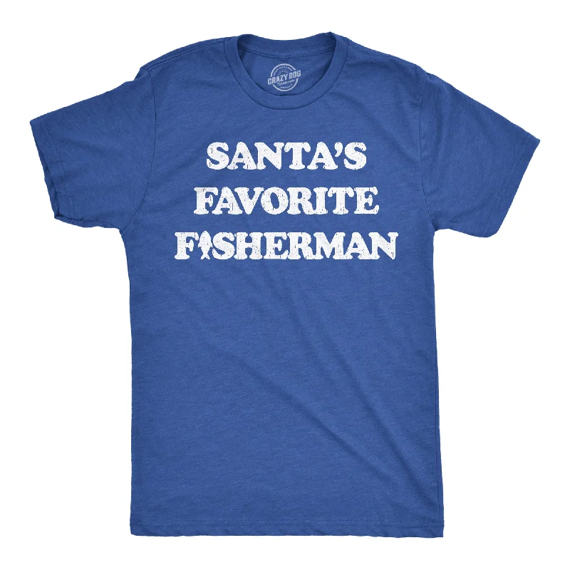 New Deals Santas Favorite Fisherman Men's T Shirt