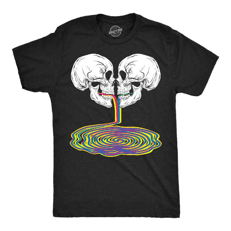 Overstock Skull Rainbow Puddle Men's T Shirt