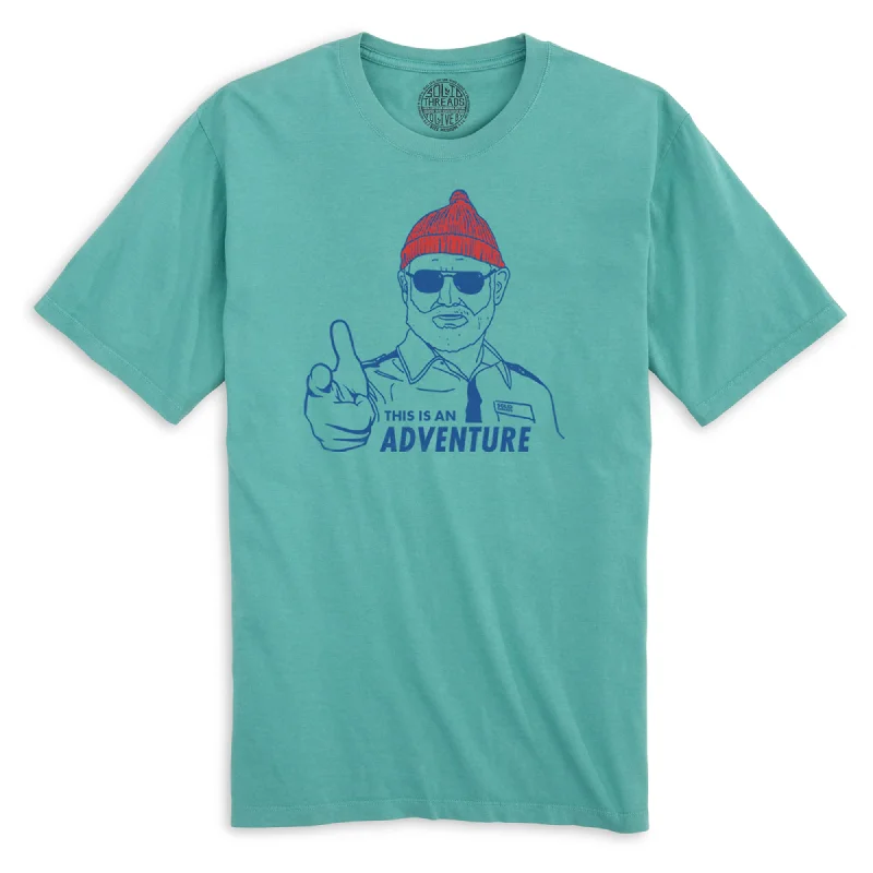 Unmissable Offer Steve Zissou This is an Adventure Organic Cotton T-shirt
