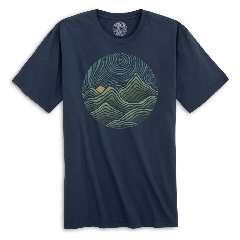 Bonus Savings Swirly Mountains | Design by Dylan Fant Organic Cotton T-shirt