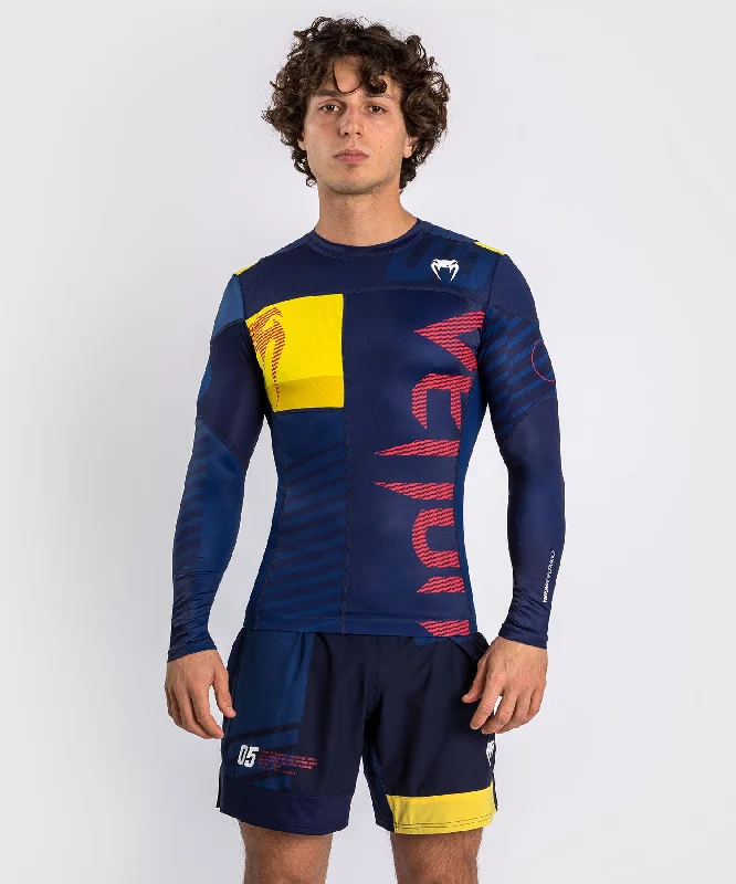 Venum Sport 05 Rashguard Long Sleeves - Blue/Yellow