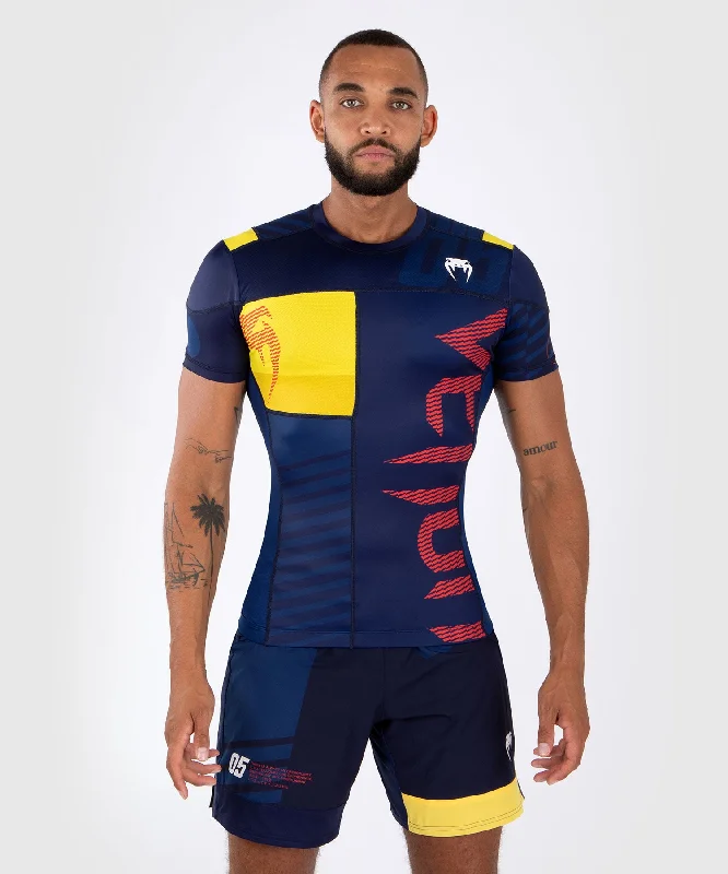 Venum Sport 05 Rashguard Short Sleeves - Blue/Yellow